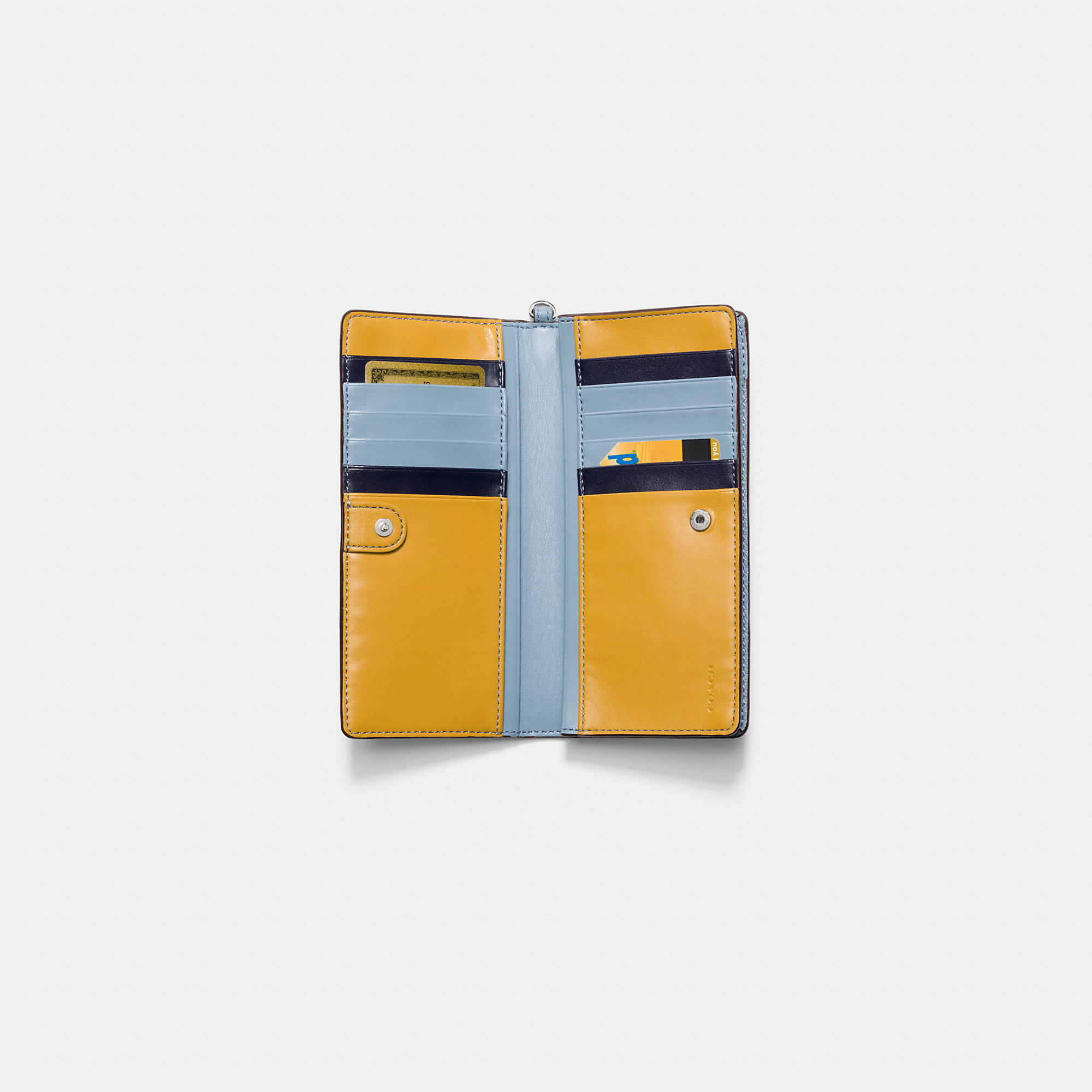 Causual Coach Slim Wallet In Colorblock Leather Causual Coach Slim Wallet In Colorblock Leather